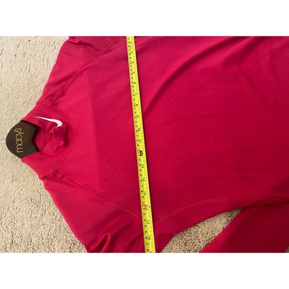 NIKE DRI-FIT Pink Long Sleeve Turtleneck Shirt Top Sz L Fuchsia Thumb Hole - Picture 9 of 10